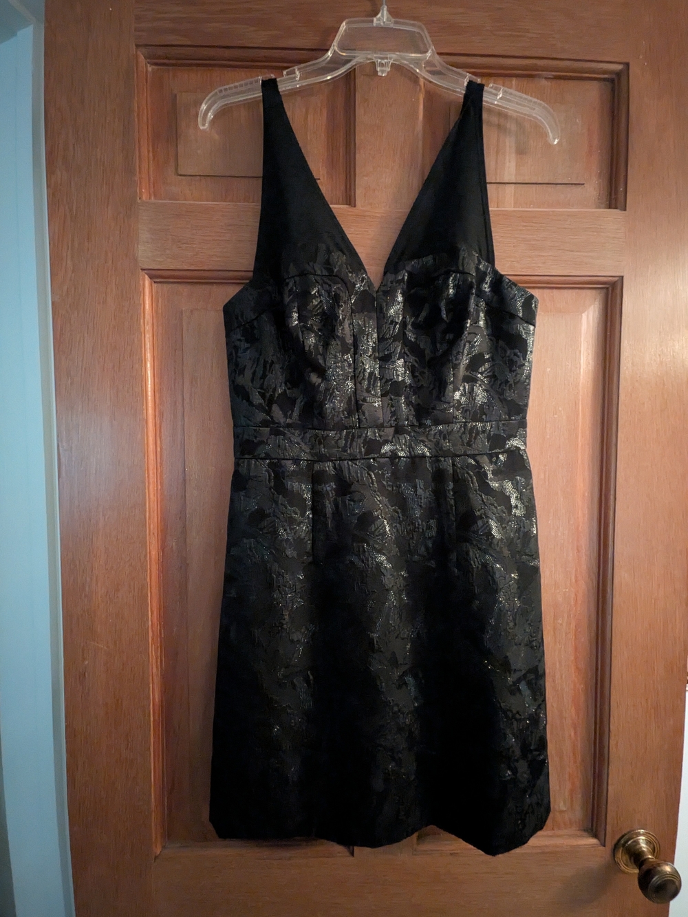 Guess Brand Black V-Neck Jacquard Cocktail Dress Size 10